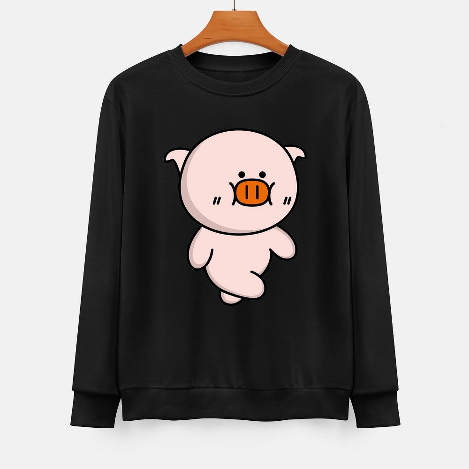 Front Patterned Long Sleeve TopFitted SoftFeel